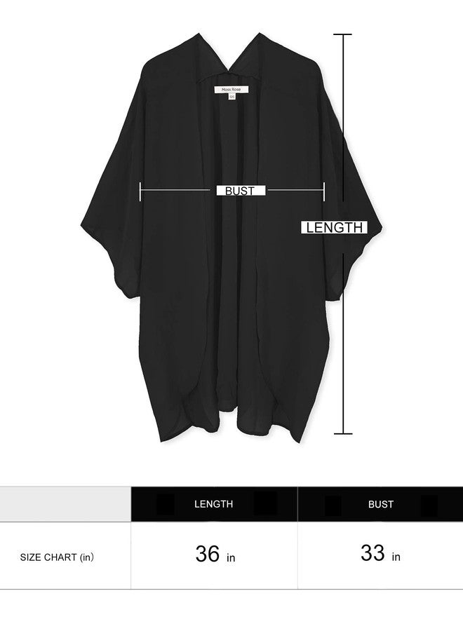 Moss Rose Women's Sheer Chiffon Kimono Coverup Summer Cardigans Tops Beach Vacation Clothes for Women Plus Size - Image 5